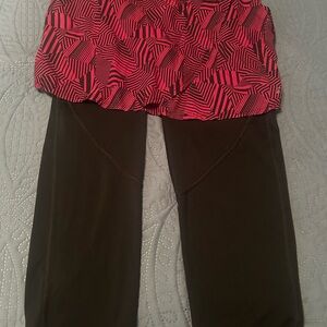 SkirtSports Black and Pink Athletic Skirt with capris